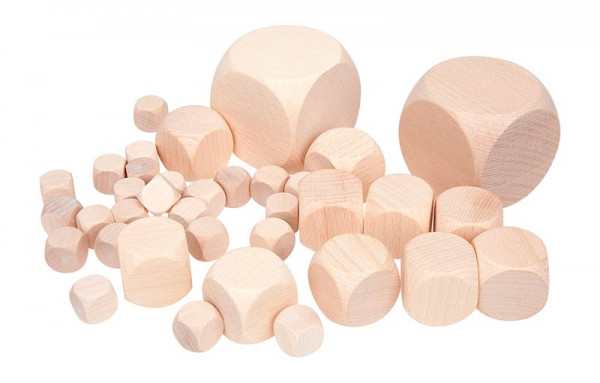 Blanko Bastel Holzwürfel XXL - Set mit 37 Stück