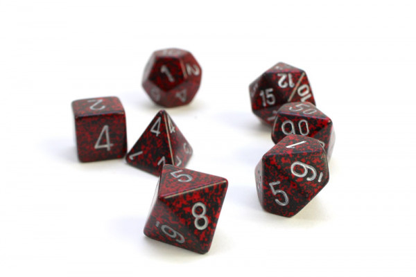 Speckled Polyhedral Silver Volcano 7-er Set