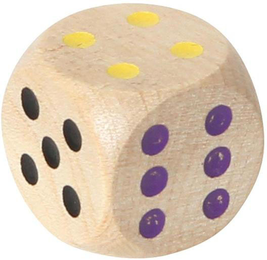 Augenwürfel 20mm Holz mit farbigen Augen