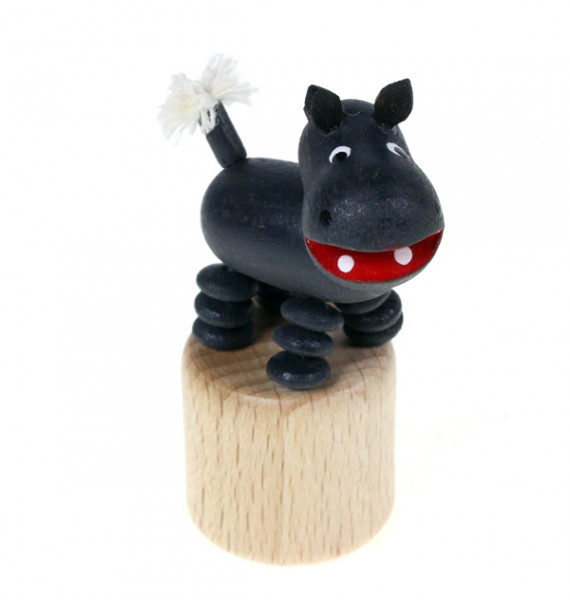 Wackeltier Nilpferd - aus Holz