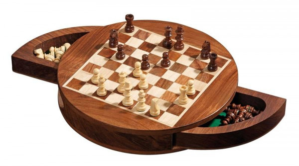 Schach, rund, Holz - Feldgrösse 19 mm - magnetisch