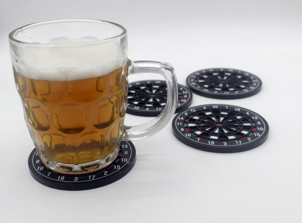 Darts Untersetzer 4er Set - Bierdeckel in Dartboard Form
