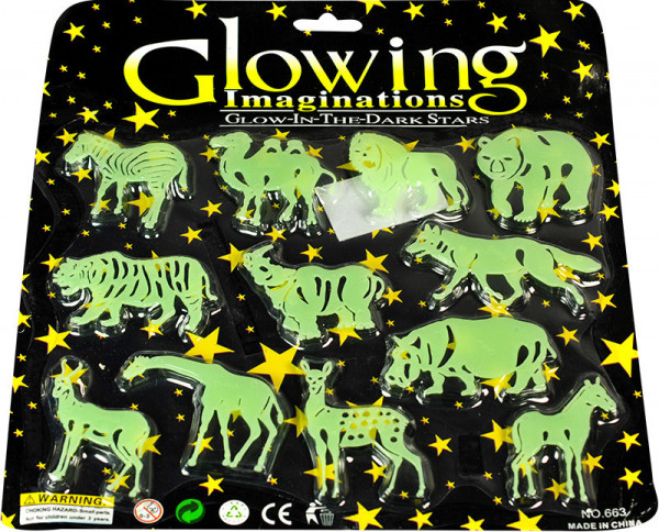 Leuchtende Tiere - Glow In The Dark Zoo, 12-teiliges Set