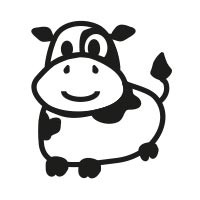 Ministempel Kuh ohne Hörner