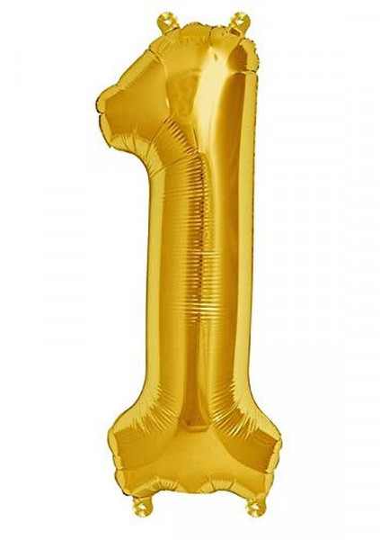 Folien-Ballon 35cm, gold, Ziffer 1