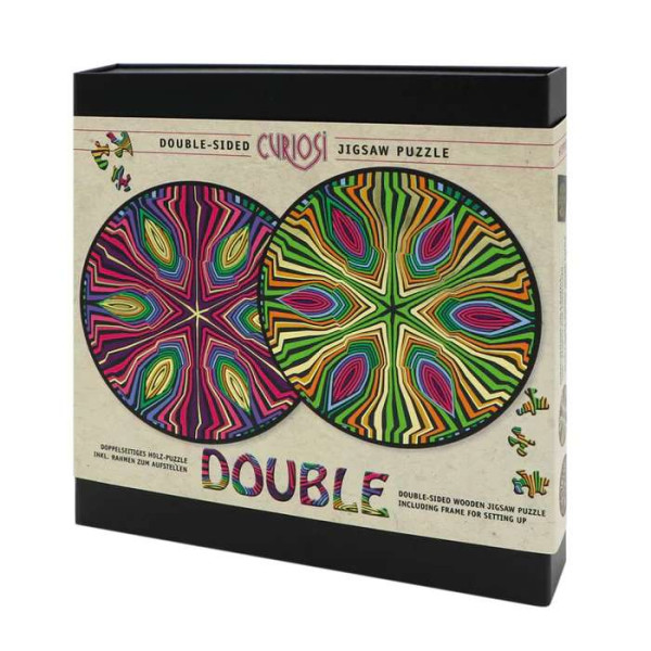 Double Puzzle - Hippie - doppelseitiges Holz-Puzzle - 154 Teile