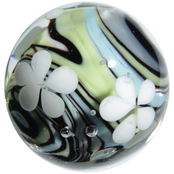 Handgemachte Murmel 21mm - Edelweiss