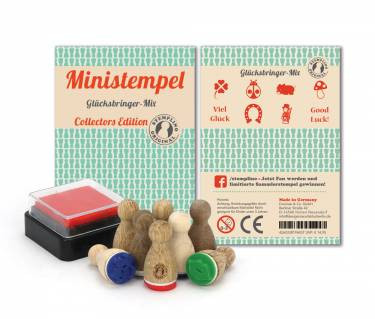 Ministempel Glücksbringer Mix - Set mit 8 Stück