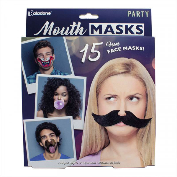 Mouth Masks Set mit 15 lustigen Mundmasken für Selfies