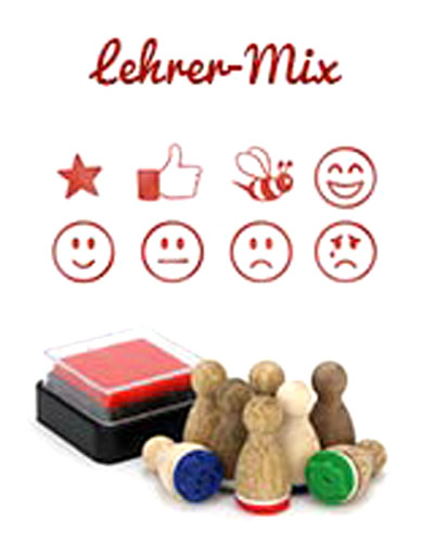 Ministempel Set Lehrer Mix