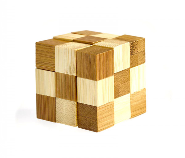 Bamboo Puzzle Snake Cubes ** - Geduldspiel aus Bambusholz