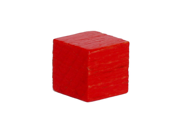 Spielfigur Holzwürfel blanko 1cm - Rot