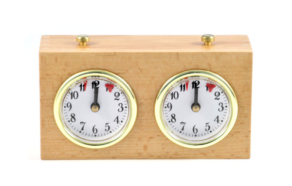 Schachuhr analog aus Holz - Zetras