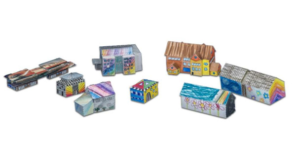 Modellbogen - Mein Dörfli (zum Ausmalen)