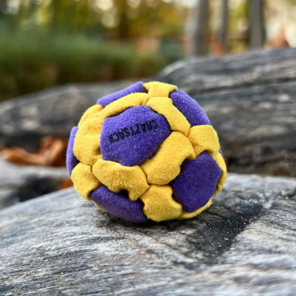 Footbag 42 Panel - mit Metallfüllung - gelb violett
