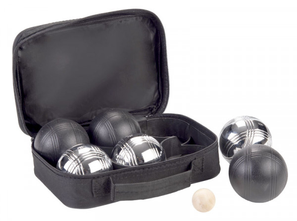 Boules Bälle Schwarz-Chrom - Petanque Set