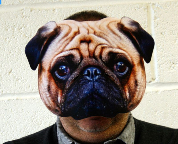 Mops - Hundemaske aus Karton