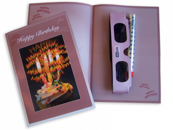 Geburtstagszauber - Karte mit Happy Birthday Brille und Zaubersterne