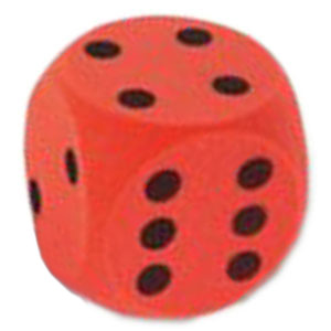Schaumstoff Würfel 7cm - rot