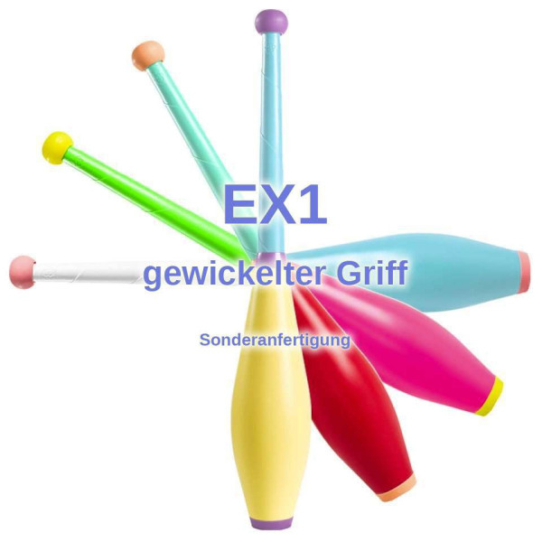 EX1 Jonglierkeule Sirius - mit gewickeltem Griff - Sonderanfertigung
