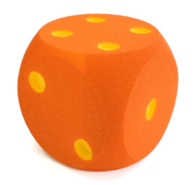 Schaumstoff Würfel 10cm - orange