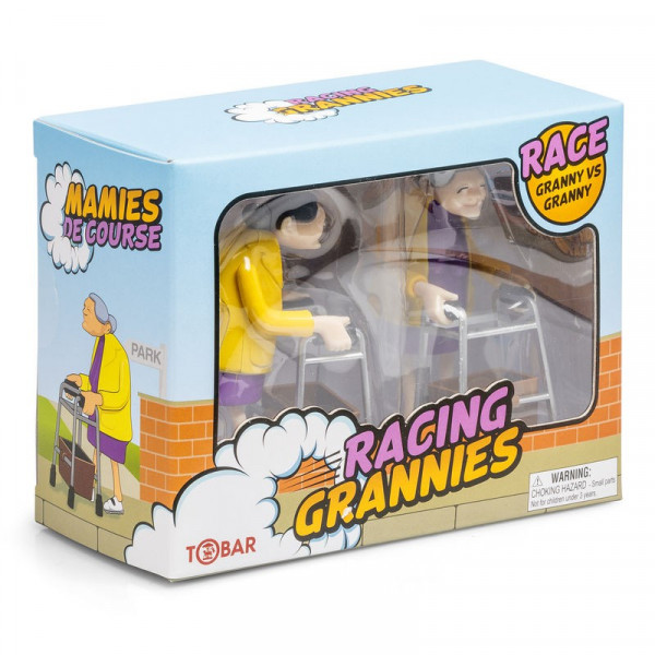 Zwei Grossmütter mit Rollator - Racing Grannies zum Aufziehen