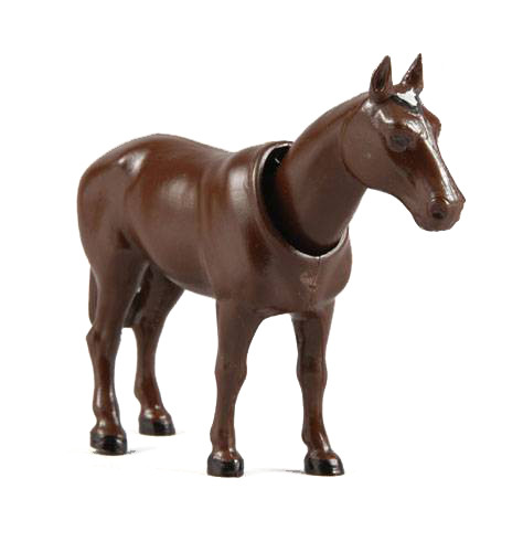 Pferd mit Wackelkopf - Kunststoff braun