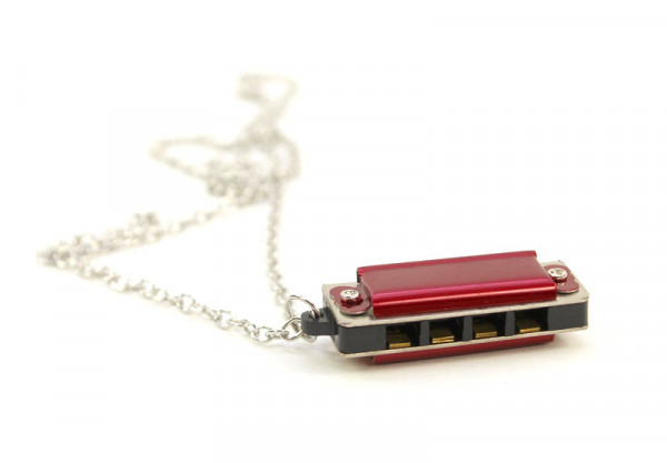 Mini Mundharmonika - mit Kette