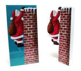 3D Faltkarte - Nikolaus am Kamin