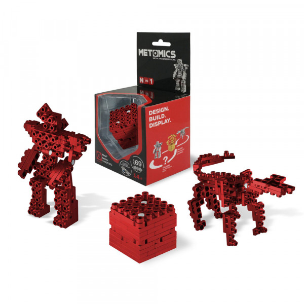 Mini Metall Lego - Metomics Mind3 Rot - Konstruktions Puzzle