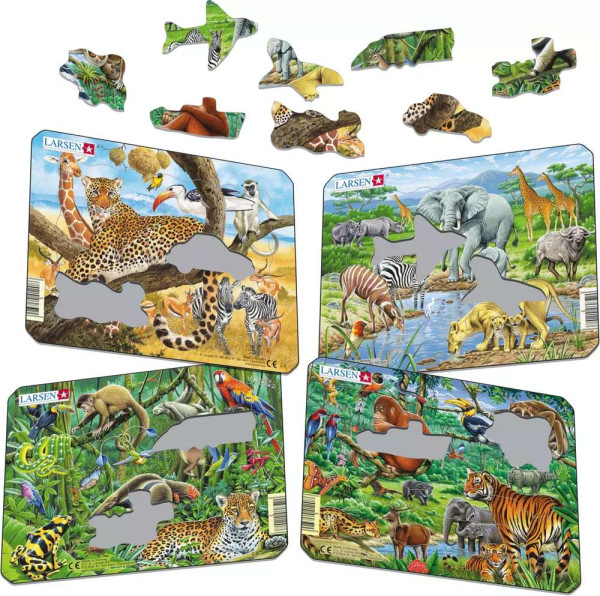 Exotische Tiere - Larsen Puzzle - Motiv zufällig (11 Teile)