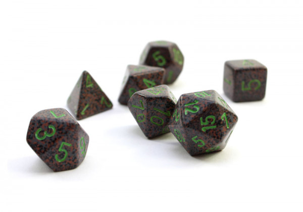 Speckled Polyhedral Earth 7-er Set