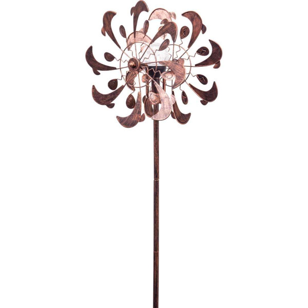 Metall Windspiel Copper Dolphins Duett mit Solar LED