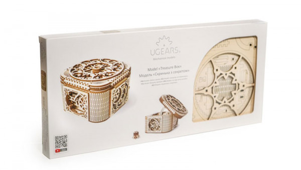Schatulle mit Geheimfach - Ugears - mechanischer Holzbausatz