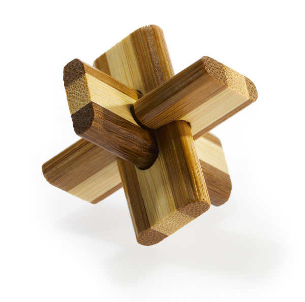 Bamboo Puzzle Doublecross ** - Geduldspiel aus Bambusholz