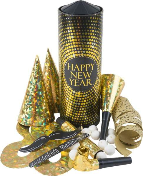 Tischbombe Happy New Year Gold - gefüllt