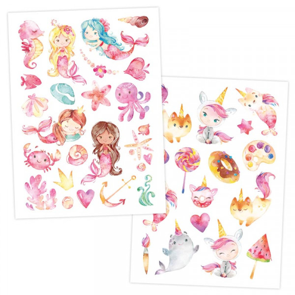 100 Kindertattoos zum Aufkleben - Meerjungfrau