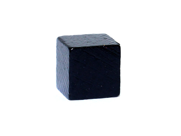 Spielfigur Holzwürfel blanko 1cm - Schwarz