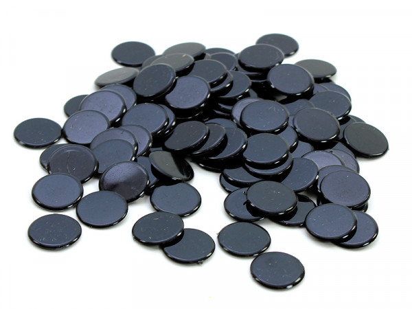 Spielchips Schwarz, aus Plastik, 15 mm, ca. 100 Stück