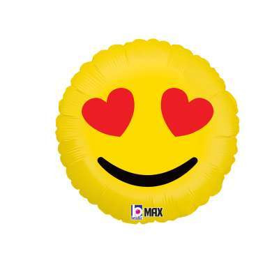 Folienballon - Emoji - Heart Eyes, 46cm