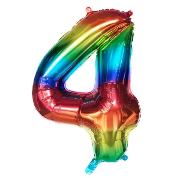 Zahlenballon 4 - 86cm - Rainbow