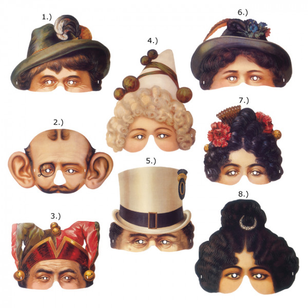 Nostalgiemasken aus Papier - Moyses Hall - Preis für 1Stk