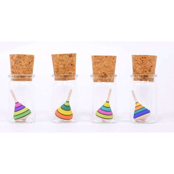 Miniaturkreisel Harlekin im Glas