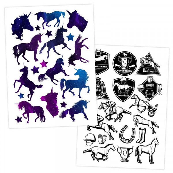 100 Kindertattoos zum Aufkleben - Pferde