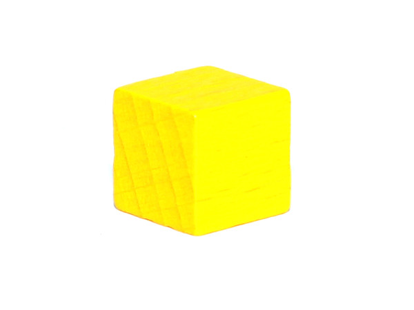 Spielfigur Holzwürfel blanko 1cm - Gelb