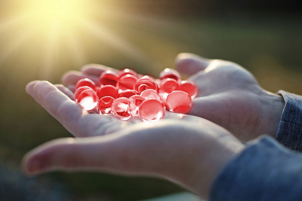 Wasserperlen, Wasserkugeln, Sensorik-Kügelchen - Rot