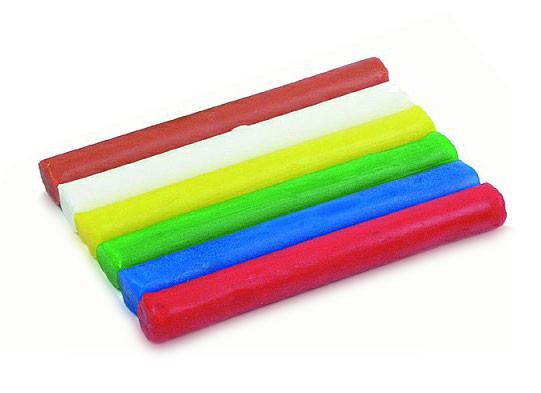 Knete Set mit 6 Rollen in verschiedenen Farben