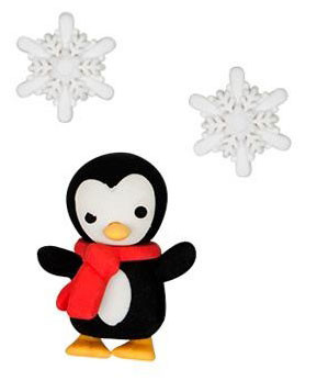 Radiergummi - Pinguin & Schneeflocke 3er Set