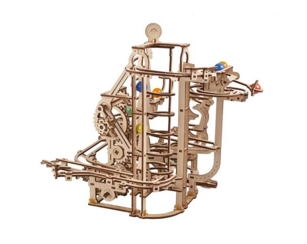 Ugears - mechanischer Holzbausatz - Kugelbahn mit Spiralaufzug