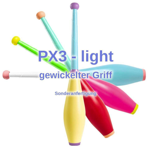 PX3 light - Jonglierkeule Sirius - mit gewickeltem Griff - Sonderanfertigung